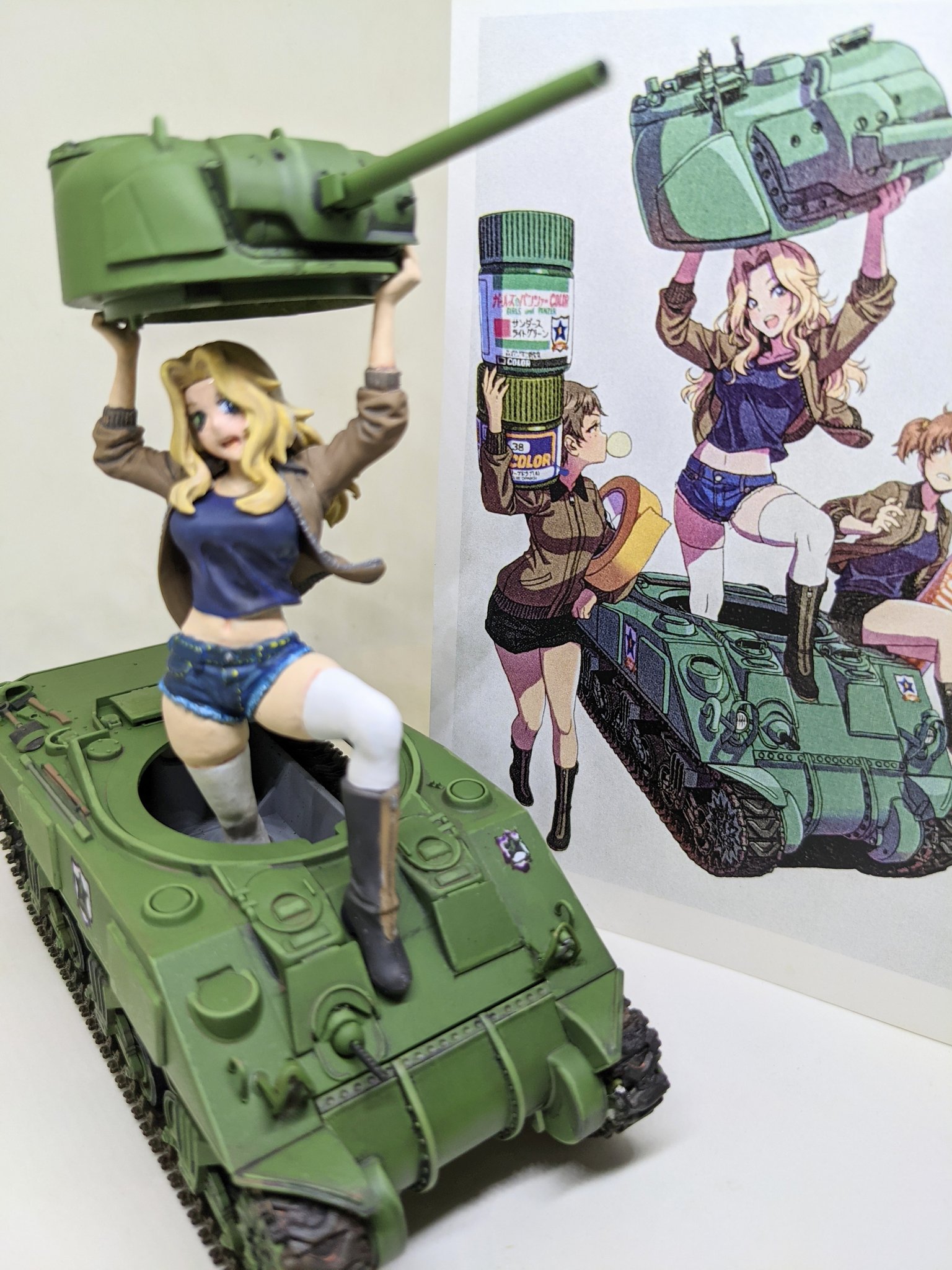 サンダース大学付属高校 ケイ 山下しゅんやVer. ガルパンレジンキット モデルカステン サンダース大学付属高校・ケイ（山下しゅんやVer