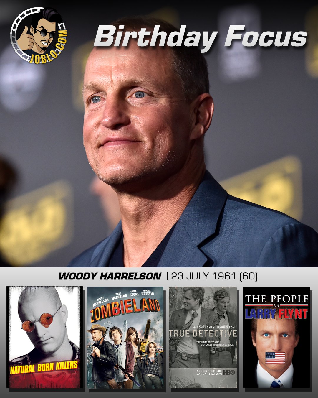 Wishing a very happy 60th birthday to Woody Harrelson! 