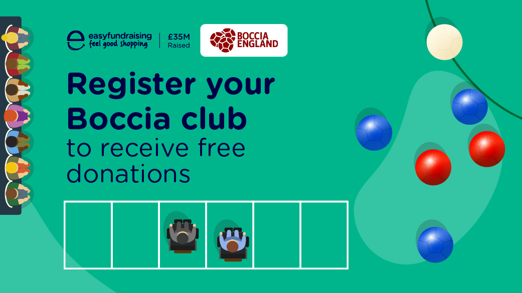 BocciaEngland's tweet image. #Shot1 Register your Boccia club with @easyuk to start earning free donations for your club. When players, volunteers, and supporters shop, online they can help support your club’s fundraising efforts! 

Be sure to sign up: efraising.org/E0ZuvIqwDn