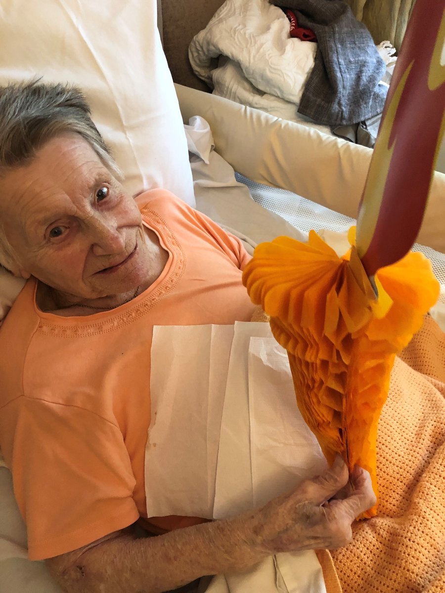 Victorianurseg's tweet photo. To celebrate the start of the Olympics in Tokyo we brought round our own Olympic torch round to the residents of Wells Lodge Nursing Home in Folkestone, and they really got into the spirit of the games! 
#WellsLodgeNursingHome #folkestone #Olympics https://t.co/DlCNGjPkwA