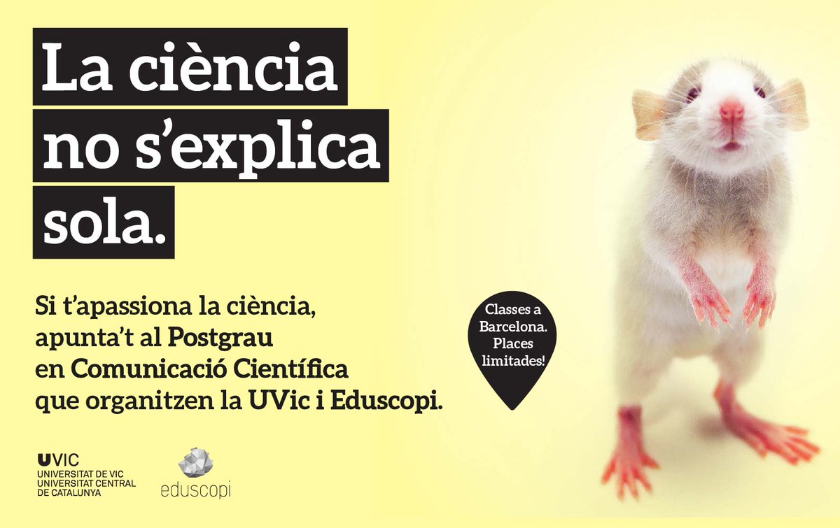 Avui, sessió de presentació dels Treballs Finals del Postgrau en Comunicació Científica de la #UVic-UCC i <a href="/eduscopi/">Eduscopi</a>. Moltes felicitats a tot@s!!! i seguiu creixent professionalment en l'apassionant món de comunicar millor la ciència!