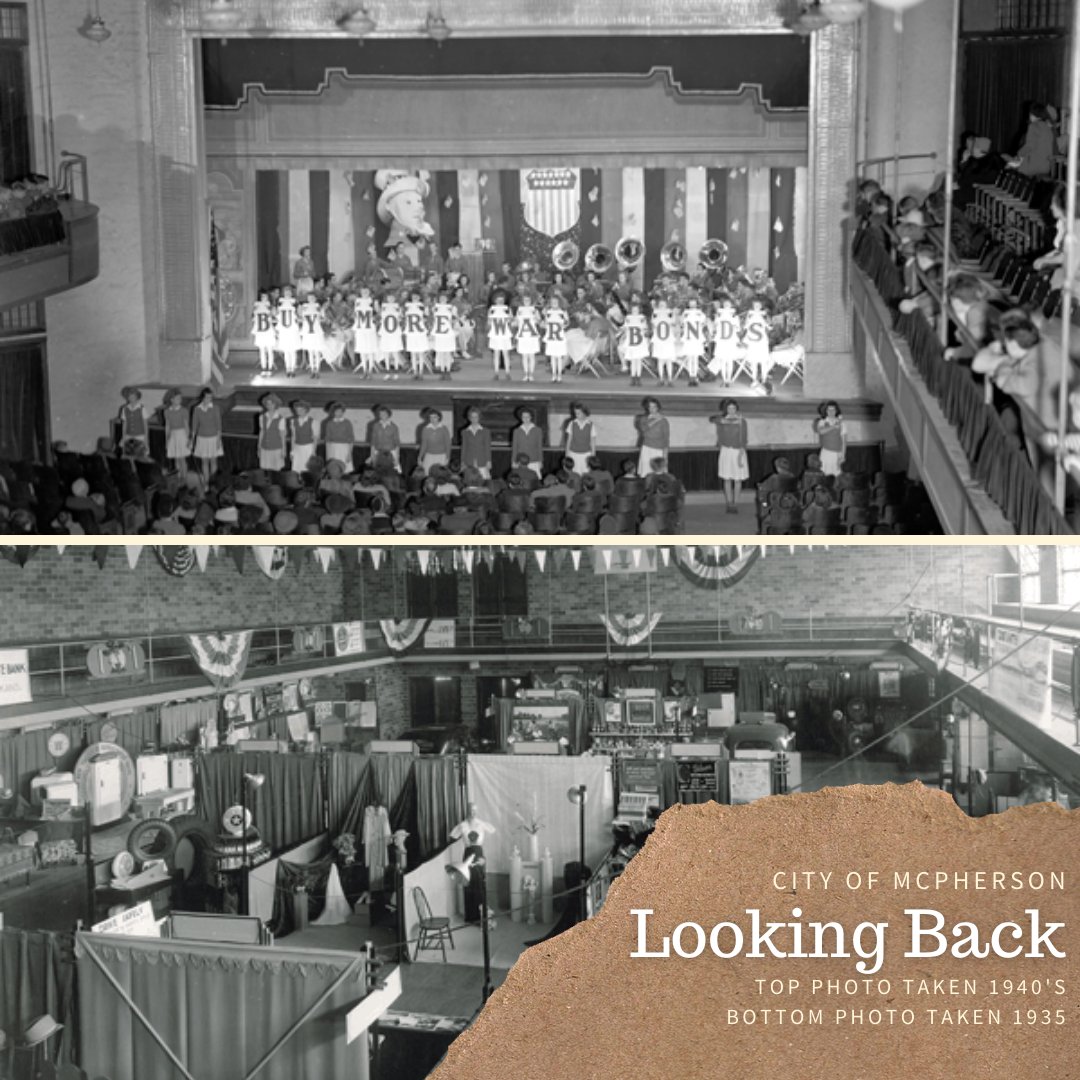 McPherson 150 (@150mcpherson) on Twitter photo Looking Back!
Photo: The <a href="/MacCommBuilding/">McPherson Community Building</a> building gymnasium being used to display commercial booths.
Photo: McPhersonites encouraged to "buy more war bonds".
Photo provided by the McPherson Museum Collection via the McPherson Public Library. #mac150 Looking Back!
Photo: The <a href="/MacCommBuilding/">McPherson Community Building</a> building gymnasium being used to display commercial booths.
Photo: McPhersonites encouraged to "buy more war bonds".
Photo provided by the McPherson Museum Collection via the McPherson Public Library. #mac150