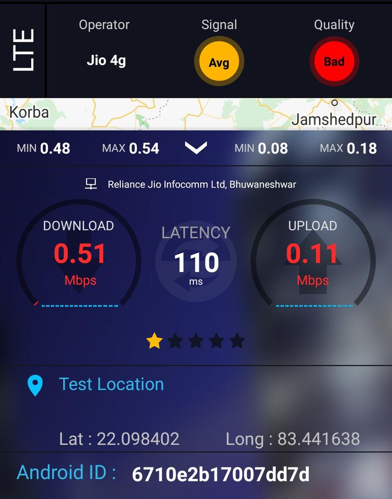 c_tilendra's tweet image. Worst service have been experiencing with Jio network for call and data for a long time in my area (Lat: 22.098, Long: 83.441) even after multiple complaints. Please resolve the issue ASAP. Network on the main road is shown in the picture. @MukeshAmbanima @reliancejio @JioCare