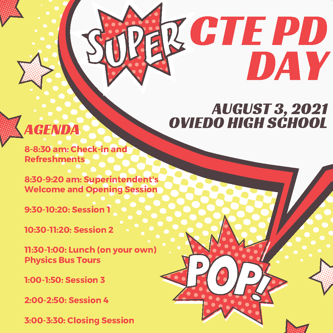 Mamamingo17's tweet photo. Calling all SCPS CTE Teachers! Increase your teaching superpowers at CTE PD Day! #InstructionalExcellence #SCPSCTE @ePathwaysSCPS https://t.co/cbuZWr8cUU