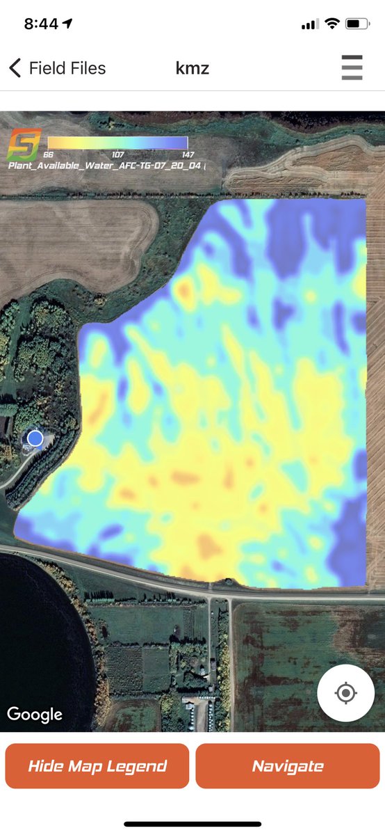 CropProCory's tweet photo. #cropintel Site 1 - is a zone 1 hill. Site 2 is a zone 5 midslope. Site 3 is a zone 10 depression. And the #swatwater map. I love this far right side bar that typifies the soil profile from 0-100cm and red is very dry, orange is dry, light green is medium, blue is full. https://t.co/5M46AHKhbg