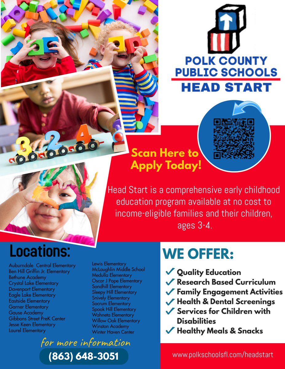 PolkPreK's tweet photo. It is not too late. We are still accepting applications for Head Start for the upcoming school year. Apply today! #HeadStartWorks https://t.co/PpMfyIggIR
