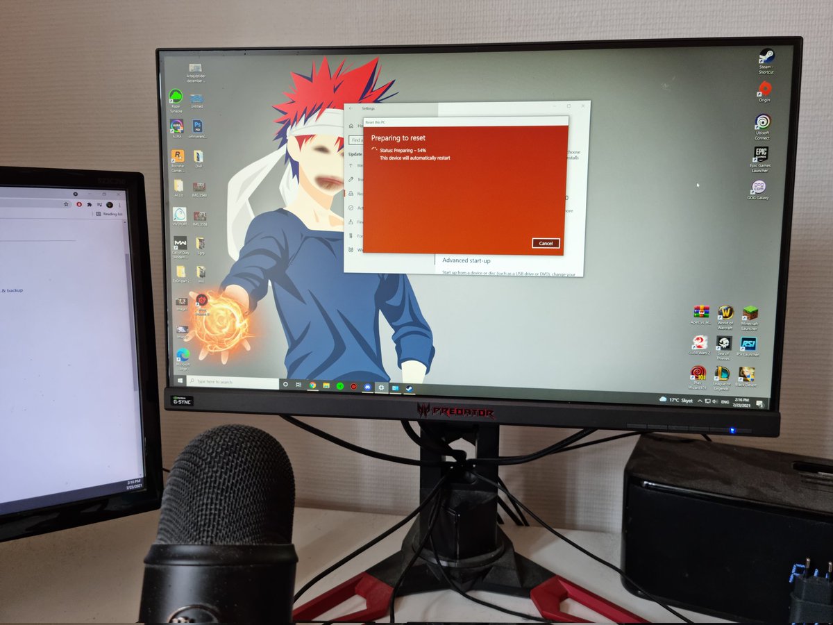 PotatoGamer100's tweet photo. Had to reset my rig because of an issue with @NVIDIAGeForce Spent hours trying to fix it, with the reset being the only remaining option. Time to say goodbye to all my files I didn't back up 😭 And reinstalling about 50 games and another 50 software's 🙃
#FUErrorCode0x0003 https://t.co/b5UB8Hc7Oc