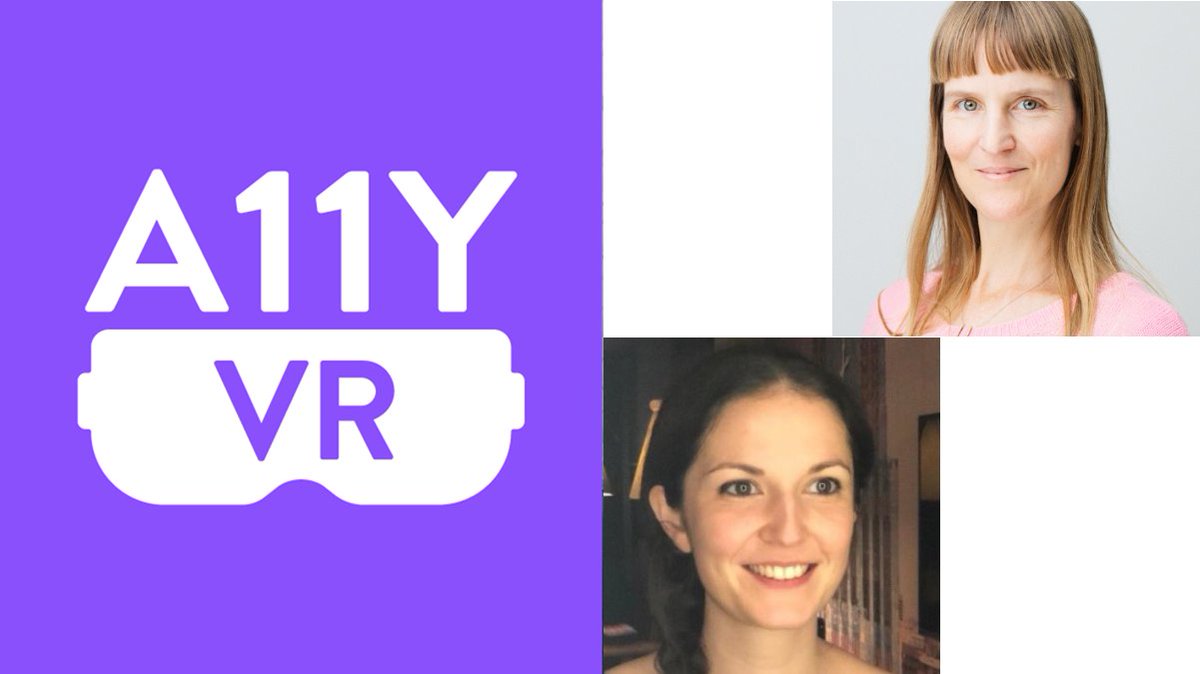 A11yVR logo with Marg Laing and Claire Baert