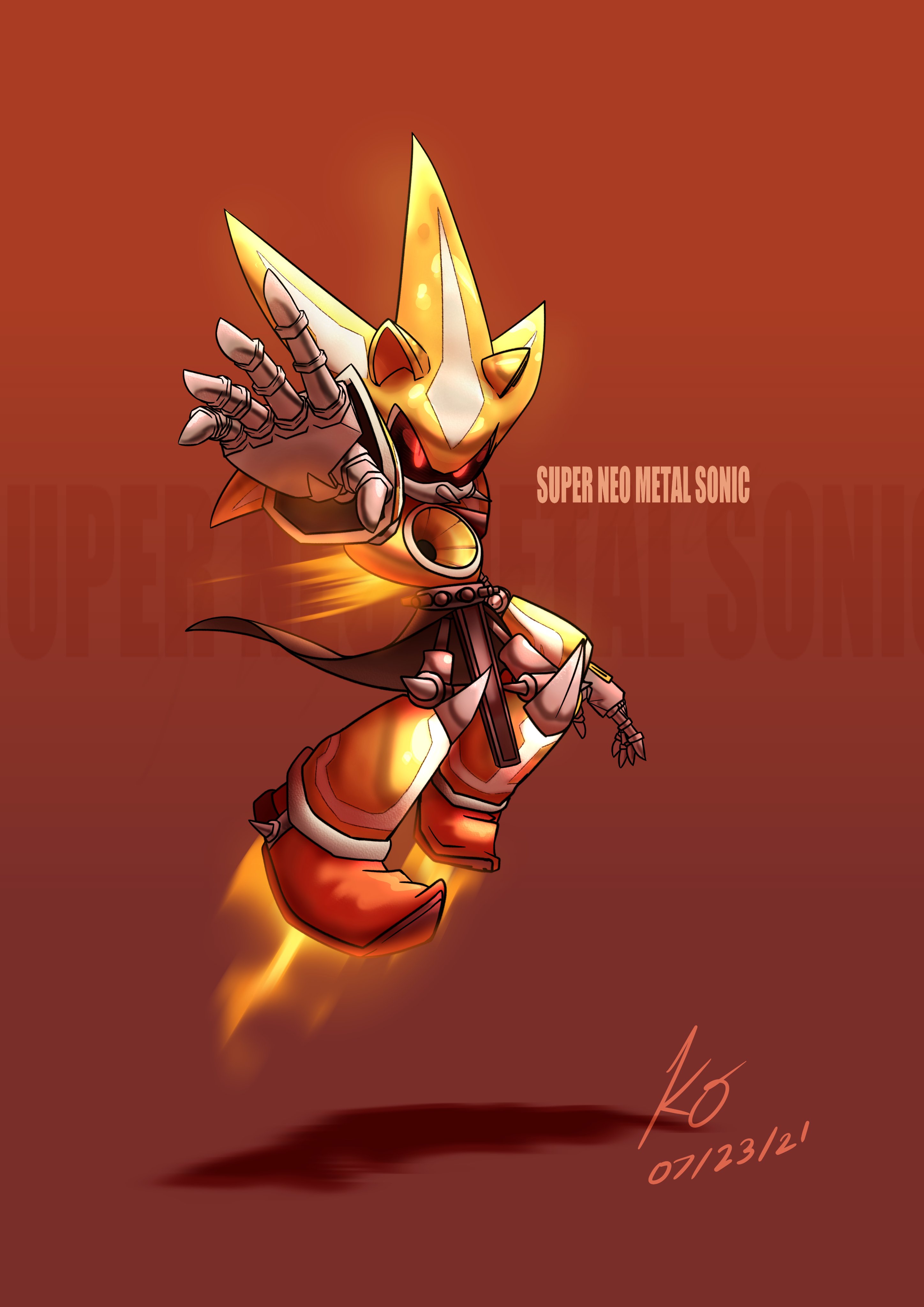 81320 - safe, artist:ravencorona, metal sonic (sonic), neo metal sonic ( sonic), dragon, fictional species, robot, anthro, sega, sonic heroes, sonic  the hedgehog (series), 2020, acrylic, apocalypse, badass, blue body, boss,  cloud, epic