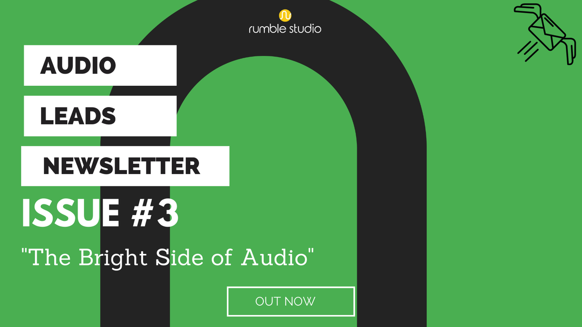 rumble_studio's tweet image. Audio Leads Newsletter Issue #3 out now 🚀

Featuring: 

🗞Latest Industry news - #Nativevoice #podcastOne #Clubhouse 
📣Audio Marketing tips - 5 audio marketing tips for small businesses 
🎧Podcast recommendation +more 💯

Sign up now! ✨
buff.ly/3eNtRJi