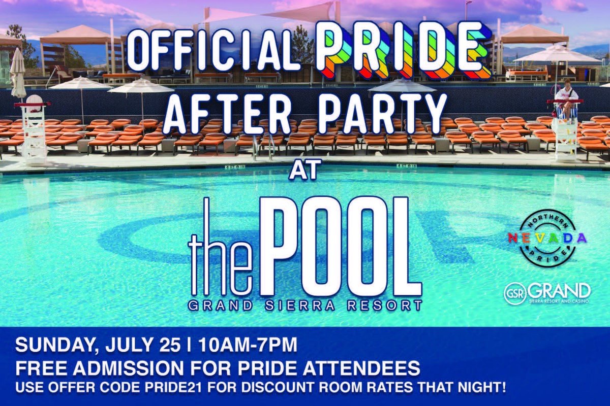 NorthernNevada Pride (@nnvpride) on Twitter photo The Official Pride After Party! 
Relax poolside with us on SUNDAY at the Grand Sierra Resort and recap Pride! 🏳️🌈🏳️⚧️🏊 The Official Pride After Party! 
Relax poolside with us on SUNDAY at the Grand Sierra Resort and recap Pride! 🏳️🌈🏳️⚧️🏊