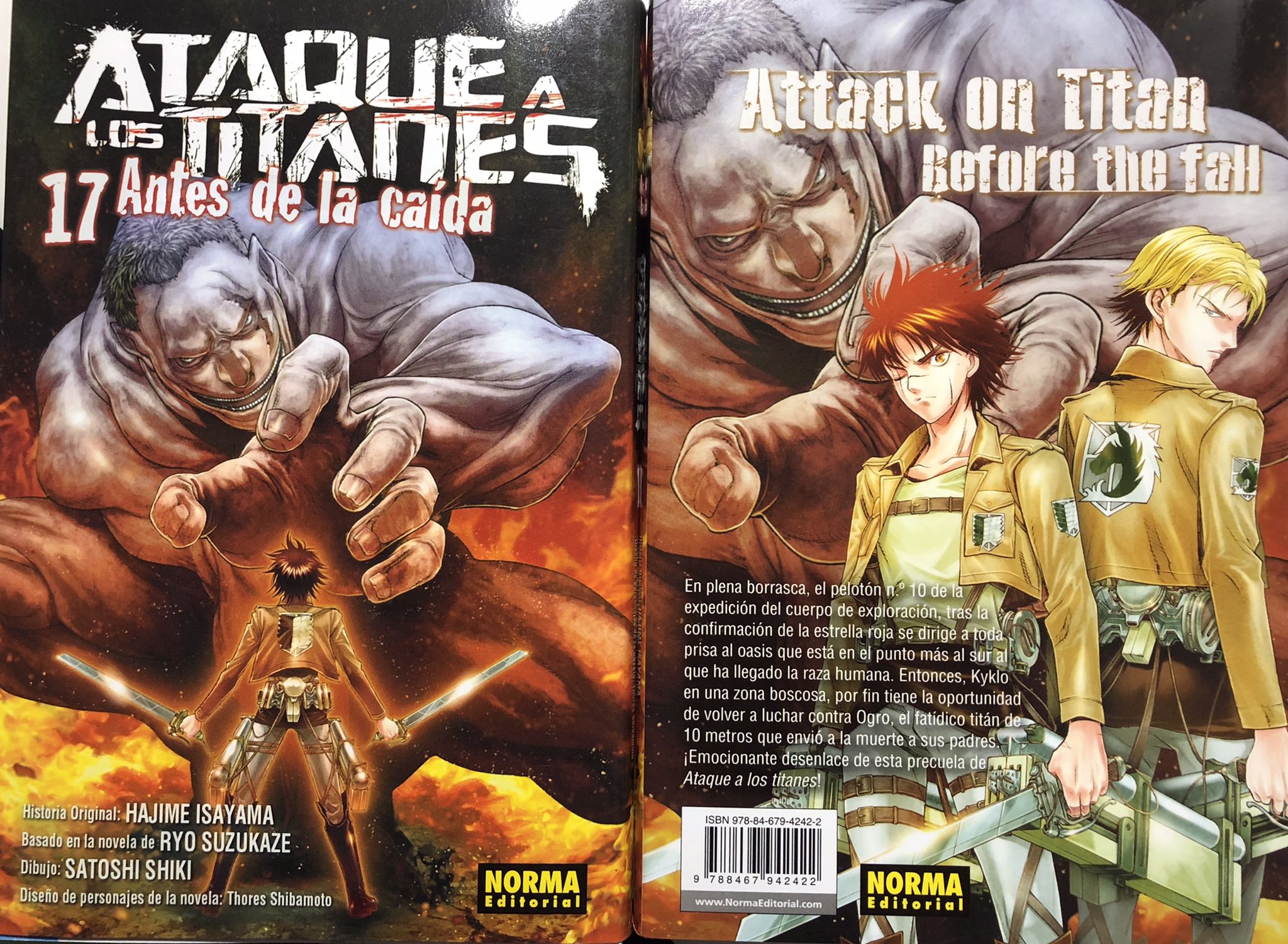 Attack On Titan Wiki Rt Shikisatoshi The Final 17 Volumes Of The Spanish Version Of Attack On Titan Before The Fall Have Arrived At Me Thank You To Every Twitter