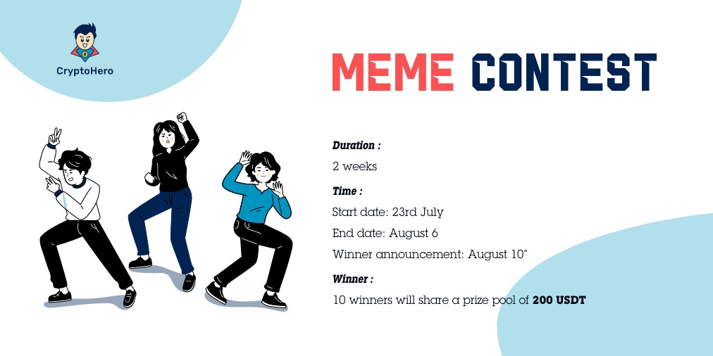 CryptoHeroAI's tweet photo. Our Meme Contest is now opened with a prize pool of 200 USDT!!

Enter:
⚡Join https://t.co/zXKVl9rbpv and follow @cryptoheroai
⚡Tag 3 FRs &amp; Retweet with the hashtag #cryptomeme #cryptohero
⚡Create a meme related to crypto trading, drop it into the group https://t.co/zXKVl9rbpv https://t.co/42r4gw0c9l