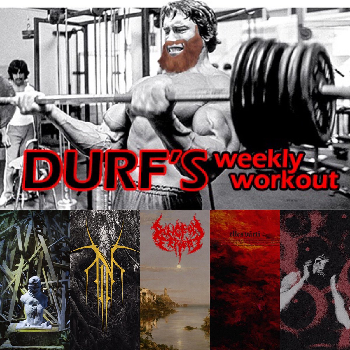 Brutalitopia's tweet photo. Check out Durf's Weekly Workout # 25!
Featured this week : Withered, Norse, Dungeon Serpent, Elles Vārti, and The Devouring Void
#Metal #HeavyMetal #blackmetal #Deathmetal #MetalMusic 
https://t.co/HaM6cuZsTD https://t.co/cAPsX0AwaU