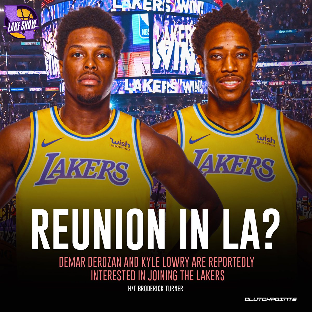 LakeShowCP's tweet photo. Two of the greatest Raptors ever to join the Lakers, why not right Lakeshow? 🤔🏀 https://t.co/mlkzZqRDpG