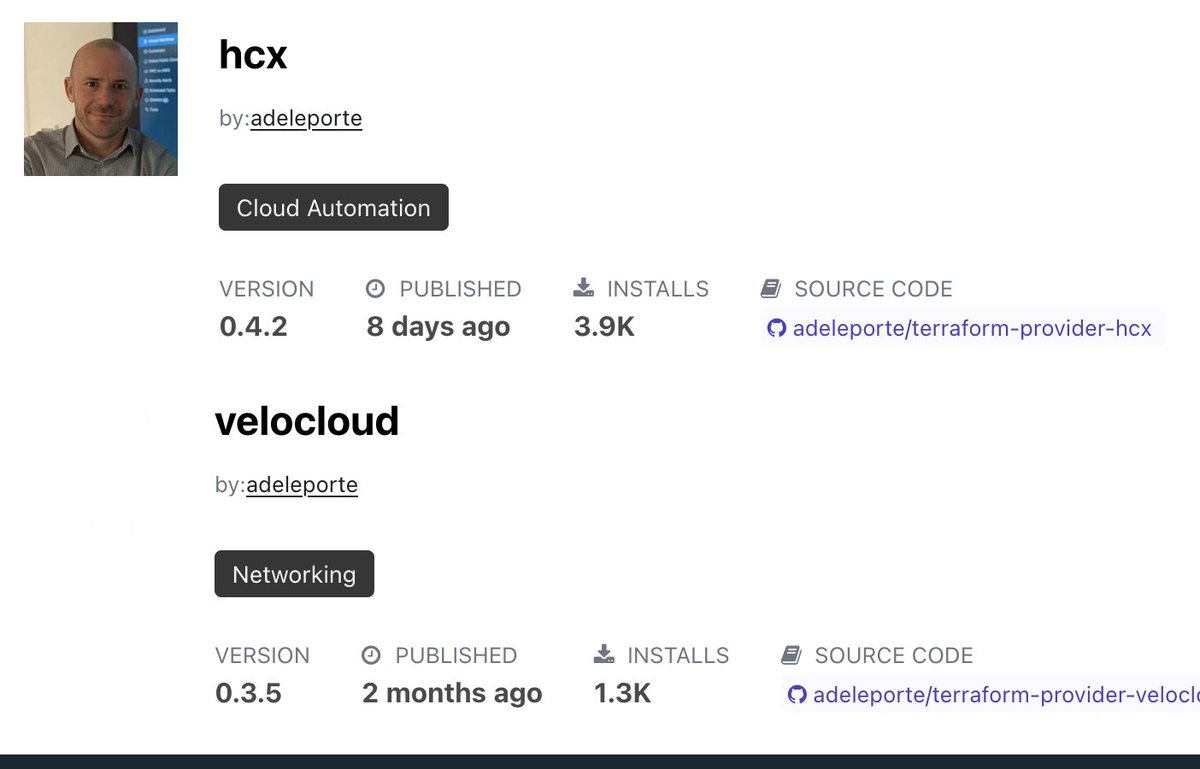 I'm celebrating my 5.200+ downloads of the Terraform Providers for HCX and VMware SD-WAN just before having a well deserved break for summer :-)
#vmware #virtualcloudnetwork #hybridcloud #HCX #sdwan #velocloud