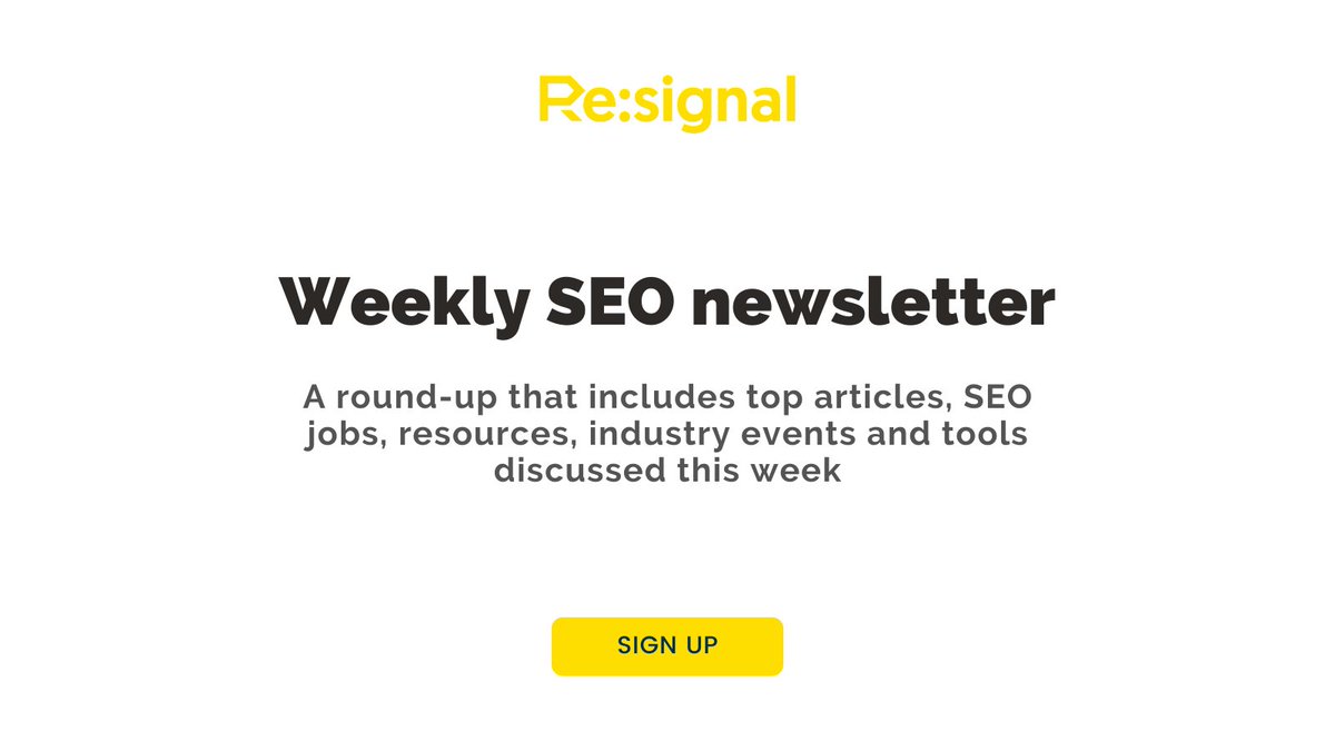 Re:signal weekly seo newsletter
