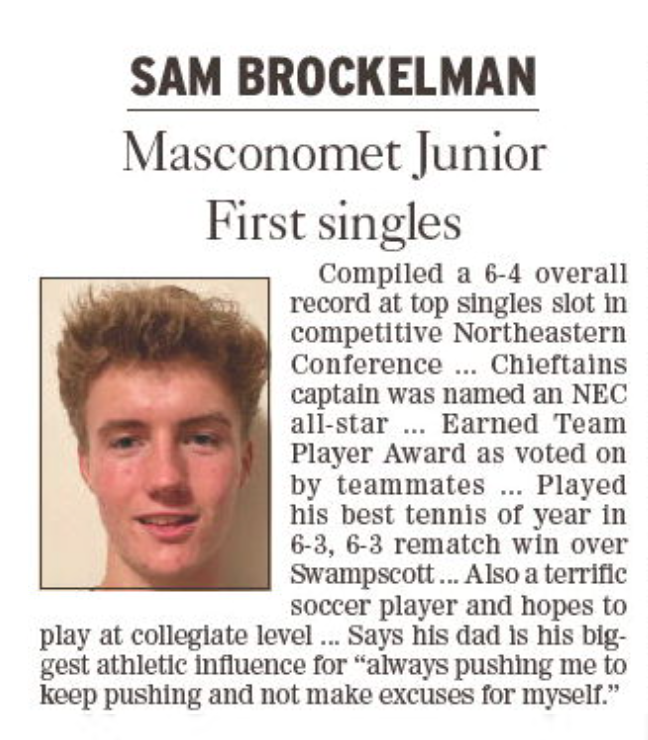 mascochieftains's tweet photo. Congrats to Sam Brockelman, Salem News Tennis All-Star! @salemnewssports https://t.co/sFBj7hcgJf