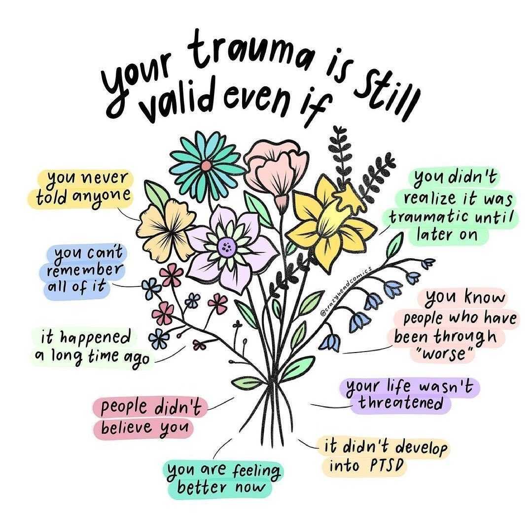 DrCira's tweet photo. Your trauma is valid. 

Source: @mindful_tom on IG https://t.co/HJPUe3BppT