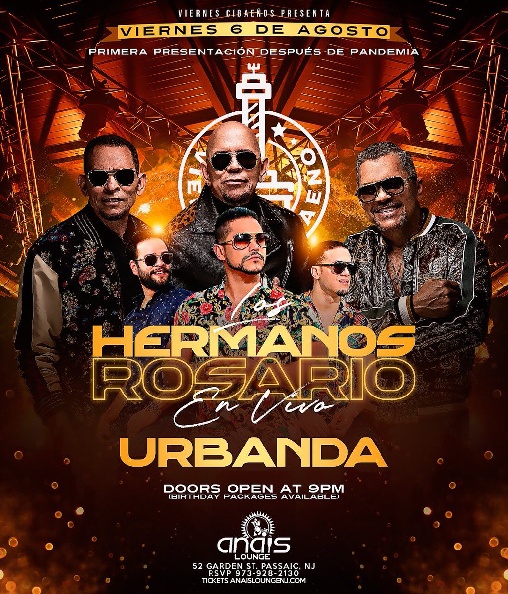 Viernes 06 Agosto @anaislounge #hermanosrosario