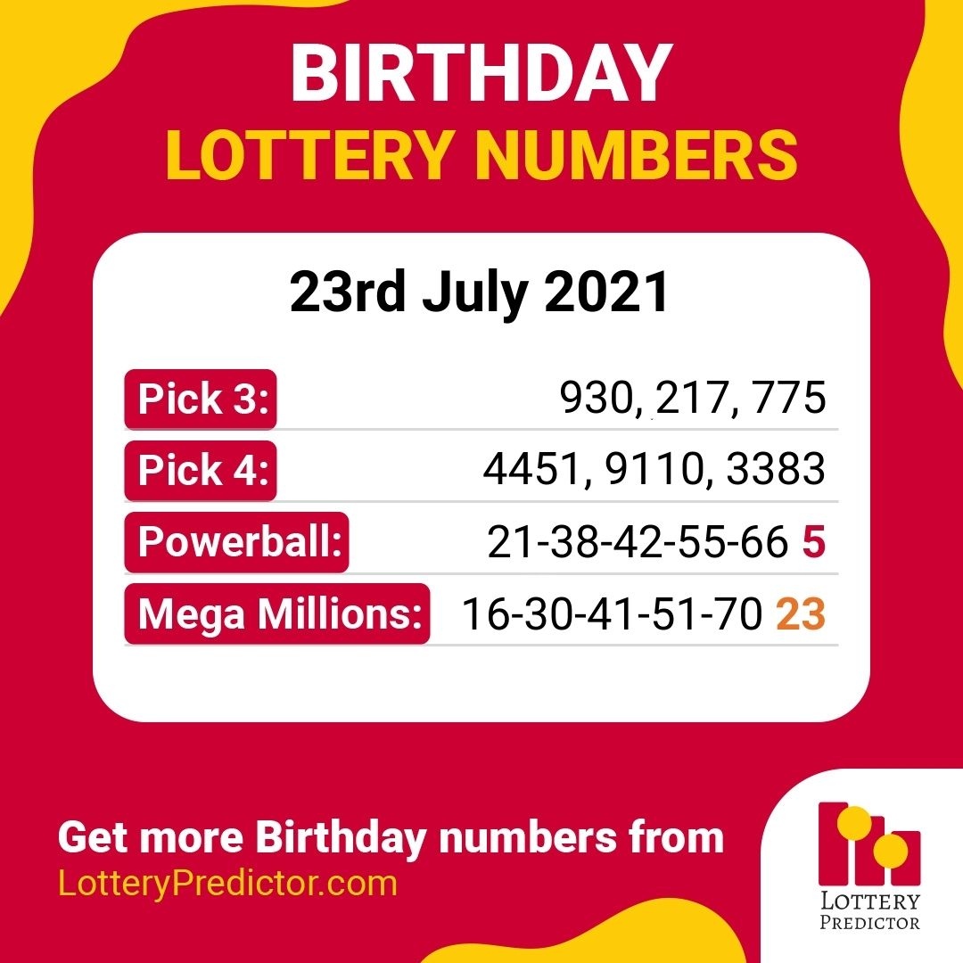 Birthday lottery numbers for Friday, 23rd July 2021
#lottery #powerball #megamillions
https://t.co/fjt0HJ6Gf9 https://t.co/cKtSv8F7sL