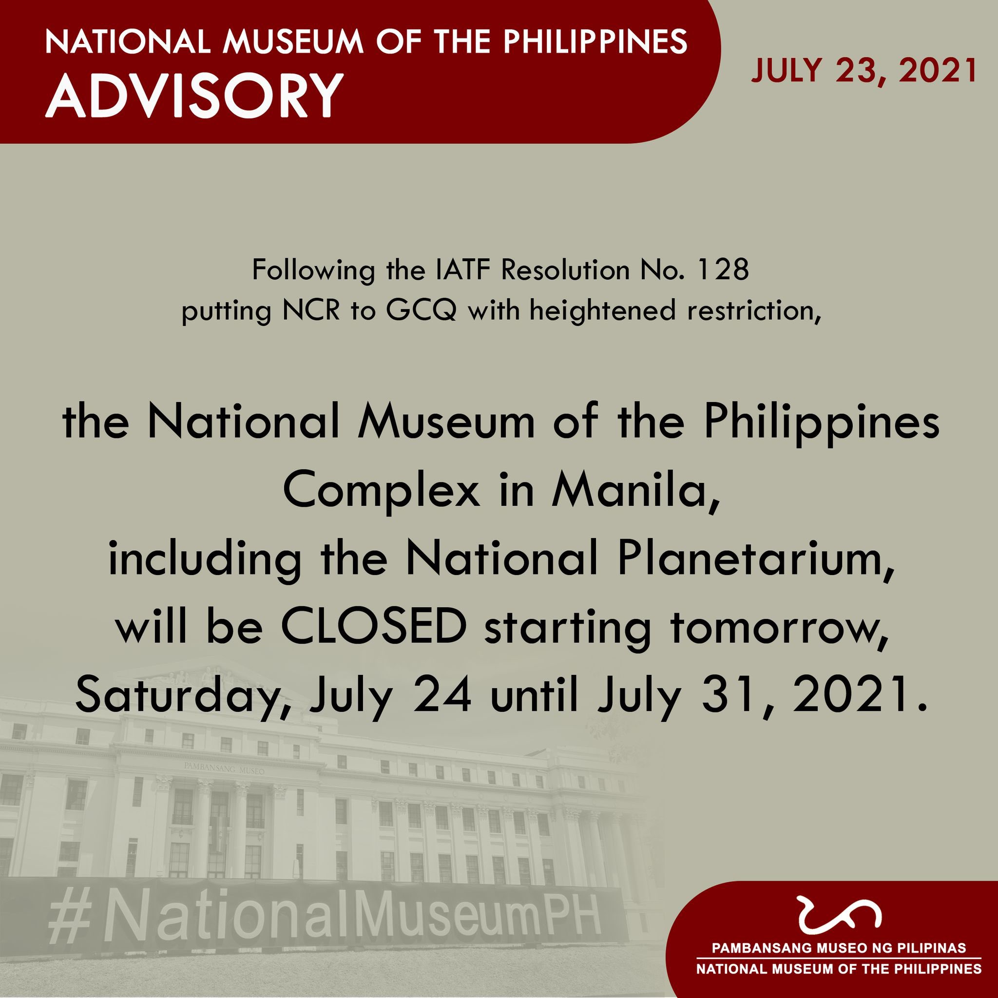National Museum Of The Philippines Here S An Important Message From Your Nationalmuseumph T Co Rzikhfuib1 Twitter