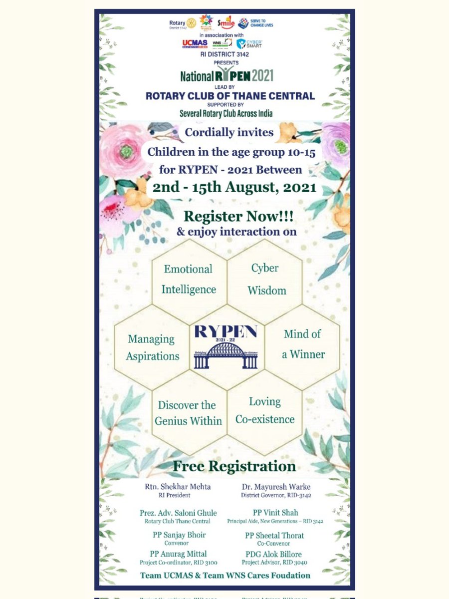 We bring to you virtual #RYPEN2021 bridging the distance for the children in the age group of 10-15 years

Register your child: forms.gle/ZvRoEu5wkYC615…