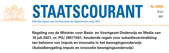 Vers van de Staatspers: Subsidie voor meer en beter bewegen linkedin.com/pulse/subsidie…
