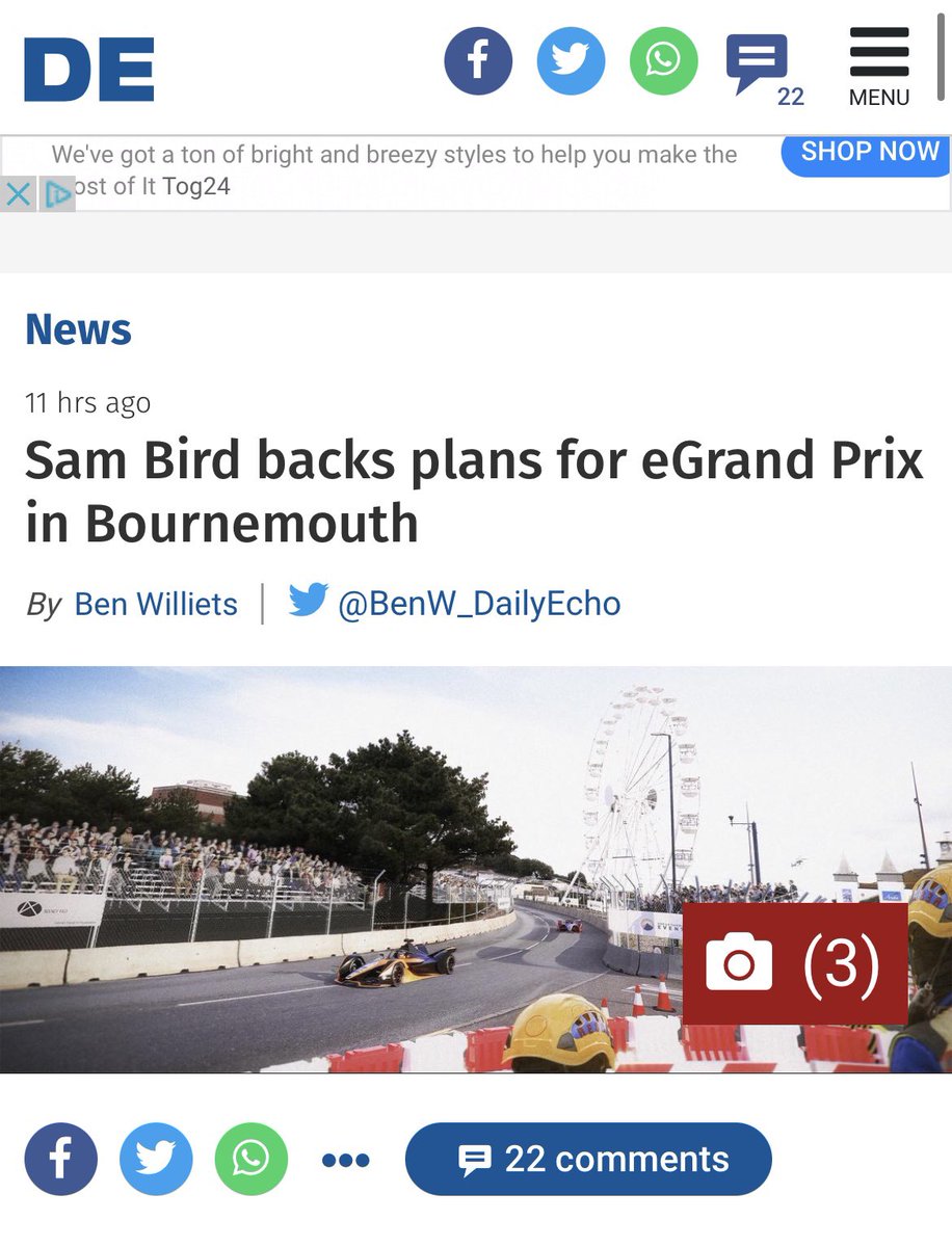 Good to see one of our images for the Bournemouth E-Prix on the <a href="/Bournemouthecho/">Bournemouth Echo</a> site today. #conceptdesign #conceptvisuals #eventvisuals #visualisation