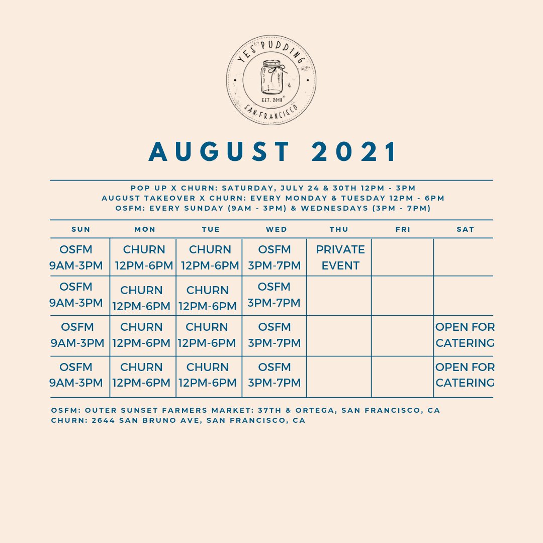 YesPudding's tweet image. Coming up.....hope to see you at our POP UP tomorrow at @ChurnSF !!