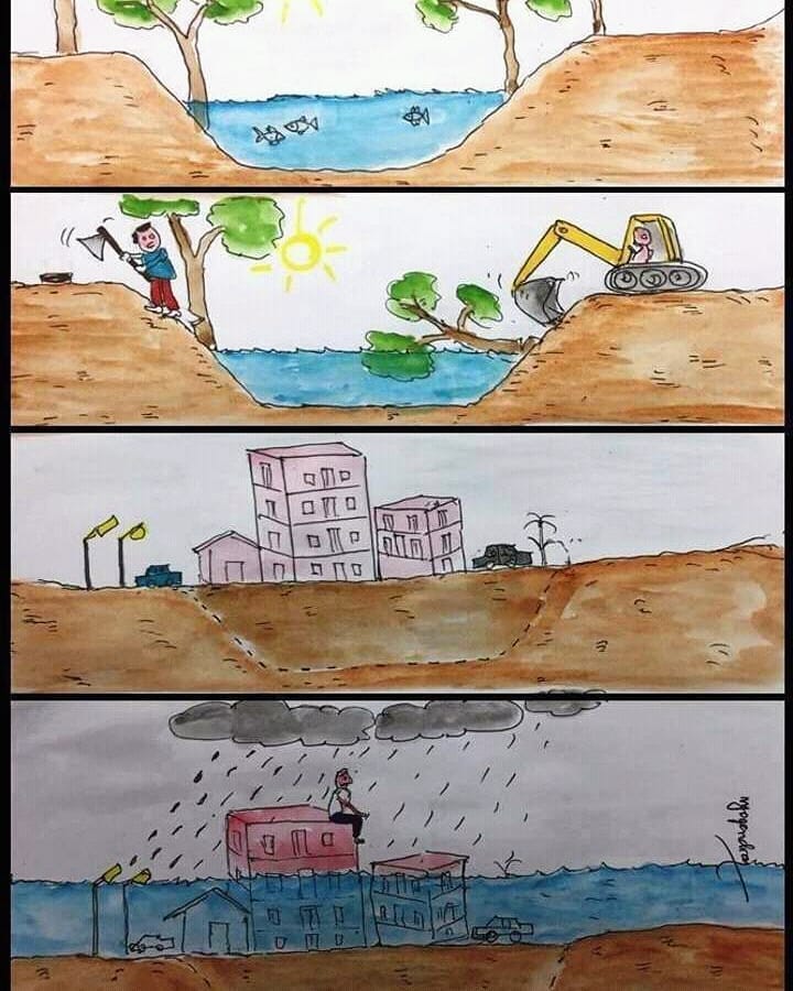 shripathak22's tweet photo. An apt picture describing  Maharashtra floods because of unplanned urbanization.

#MaharashtraRains #flood
#MaharashtraRains https://t.co/PAGlIDpef8