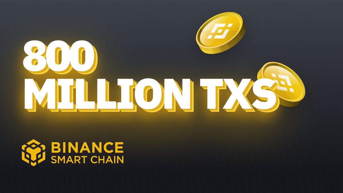 800,000,000 completed transactions on #BinanceSmartChain 🚀

When #BSC first launched, no one would've predicted that it will receive such massive support, but you guys are just amazing 💛💛