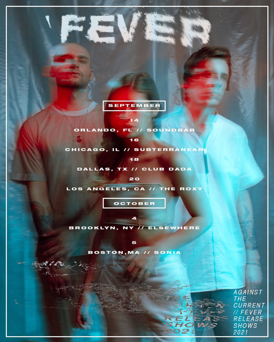 ATC_BAND's tweet photo. ARE YOU READY TO HEAR FEVER LIVE?
US - we are coming to you with our first shows back in two years at some tiny ass sweaty venues SO BE READY TO GET YOUR TIX WHEN THEY GO ON SALE!!!

UK/EU - let’s sell the f*k out of this one. WE’RE BACK. https://t.co/useA1S8BWW