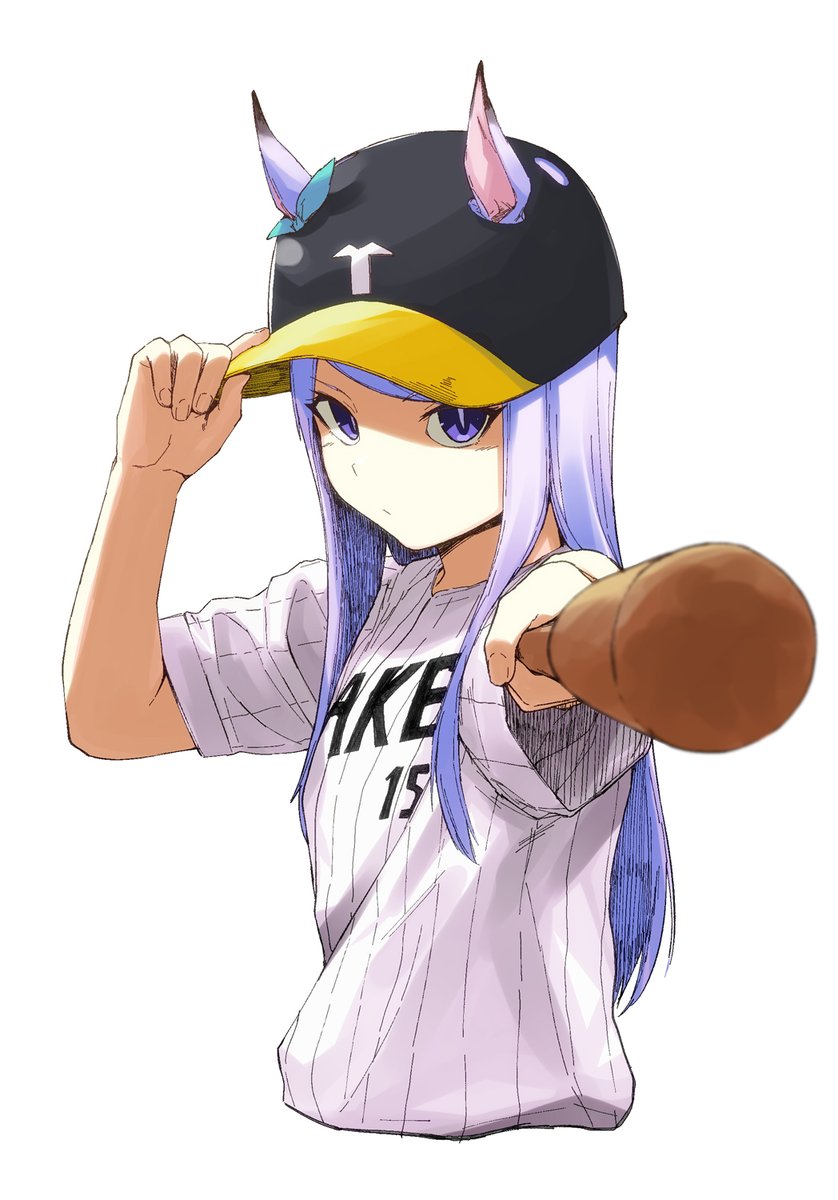 mejiro mcqueen (umamusume) 1girl solo hat long hair animal ears baseball cap baseball uniform  illustration images