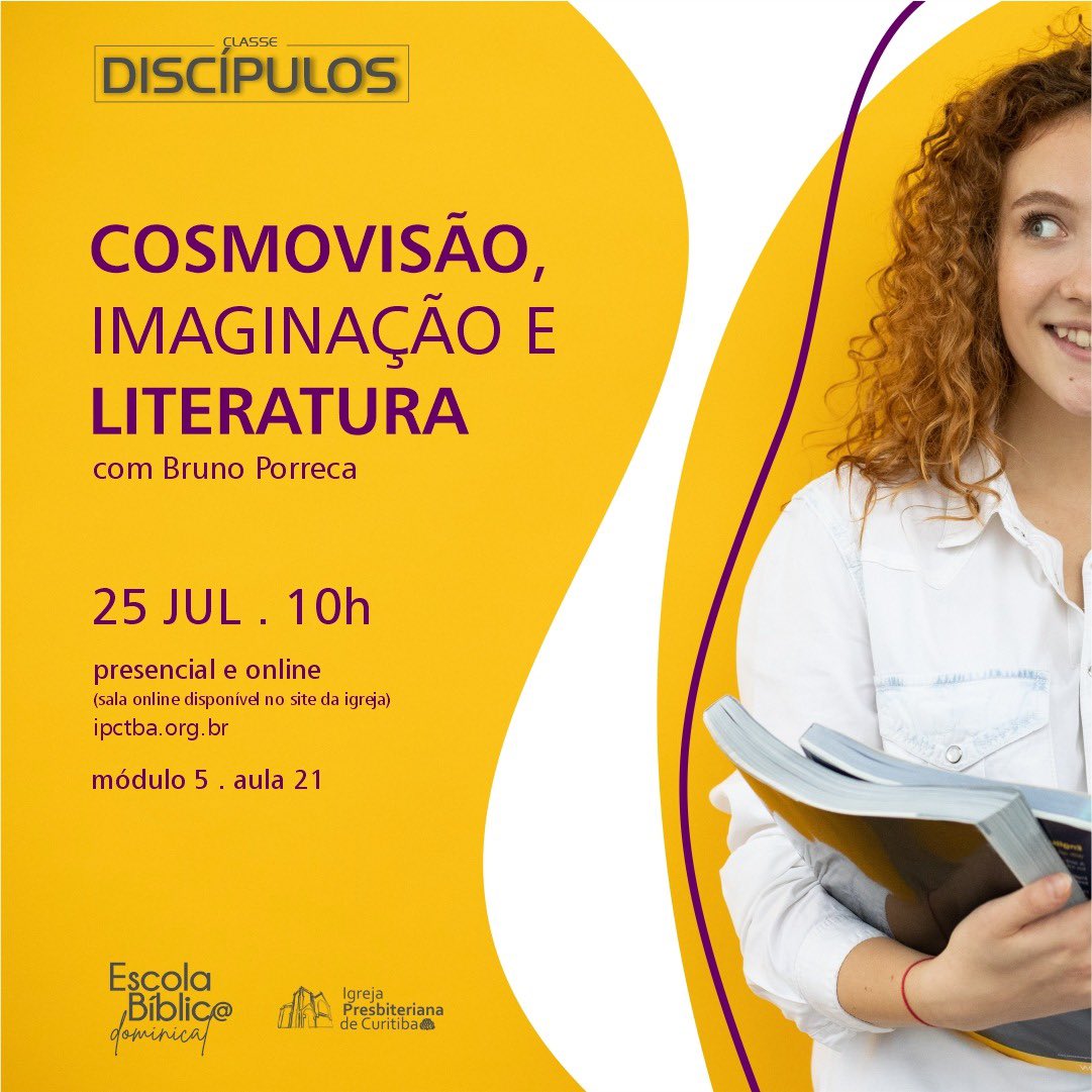 IPCTBA's tweet photo. Uma super aula da Escola Bíblica Dominical com o @PorrecaMori .
Não perca neste domingo!
#ipctba #Deus #Jesus #cosmovisão #cosmovisãocristã #literatura https://t.co/tvfxMEX1TX