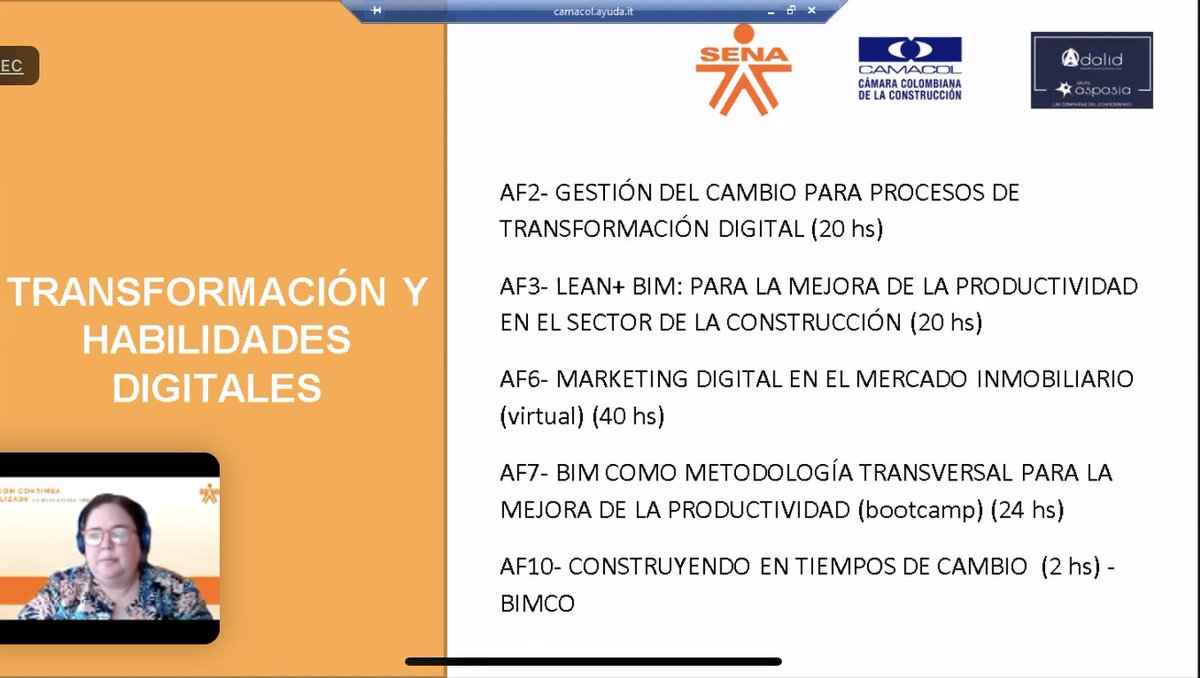 CamacolColombia's tweet photo. “Con el Programa de Formación Continua Especializada tenemos la gran meta de aportar a la competitividad de 2.575 trabajadores en transformación y habilidades digitales; innovación y habilidades gerenciales, y sostenibilidad”, Directora de Productividad de @CamacolColombia https://t.co/jCn6mue26B