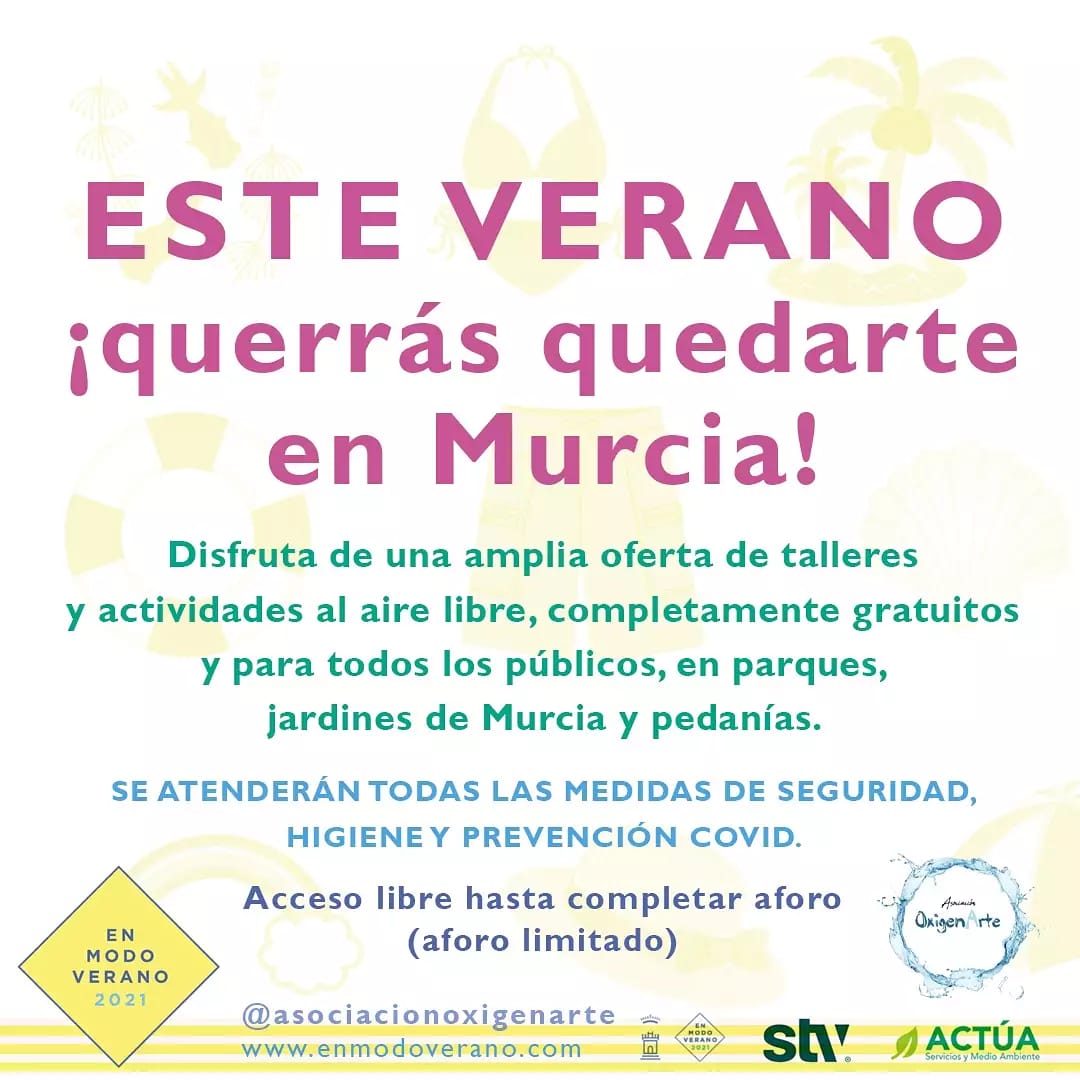 AOxigenarte's tweet photo. 📢 ¡Murcia está #EnModoVerano‼️💪 🌞

Lunes celebramos el día de los abuelos en Guadalupe 👵🏻👴🏻 martes visitamos la Urbanización Montevida 🌿 miércoles Murcia Río 💦 y jueves, el B° del Carmen 💪
¡Gracias por hacer que este verano sea INOLVIDABLE! ❤️

@AytoMurcia
@parquesdemurcia https://t.co/f6njqgiJ1T