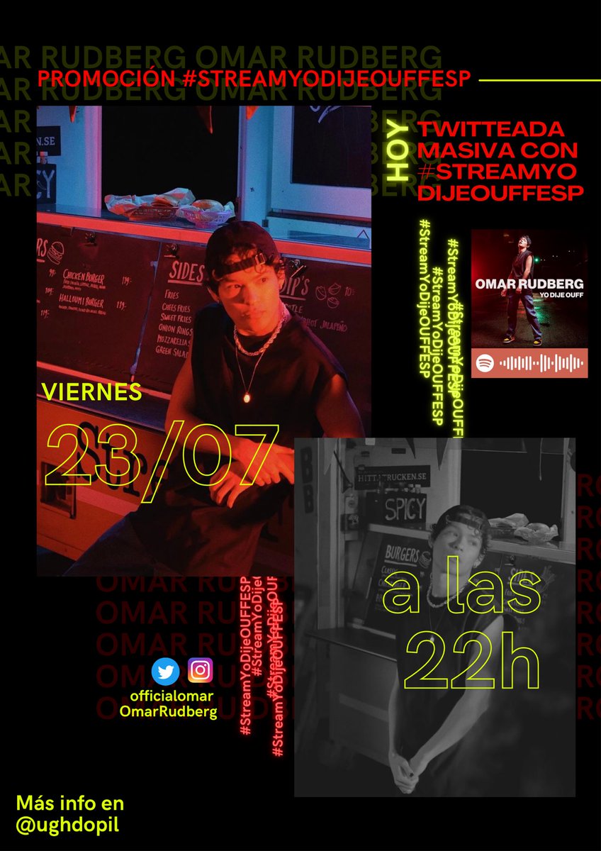 ughdopil's tweet photo. hola!!! hoy hemos organizado @softiecepeda y yo esta idea para hacer promo a #YoDijeOUFF de @OmarRudberg en ESPAÑA🇪🇸 !!

aquí os dejamos el cartel explicativo, es muy importante que todes twitteemos #StreamYoDijeOUFFESP https://t.co/8qWZvVZImR