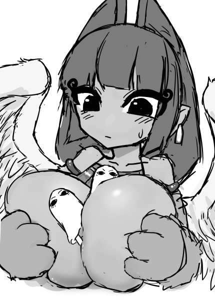 スフィンクス様に捕えられた冒険者(リクエスト)・・・あと急にメジェド様挟んでくださいと言われたので(別の人) 