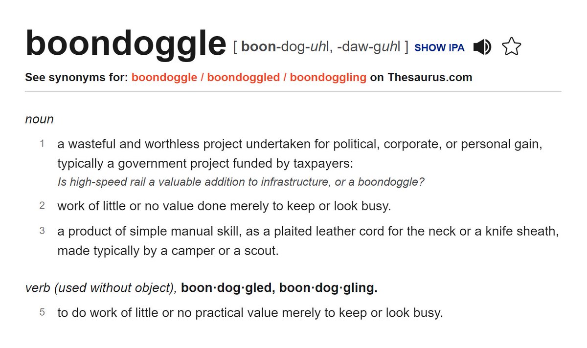 Boondoggle - To do work of little or no practical value merely to keep or  look busy