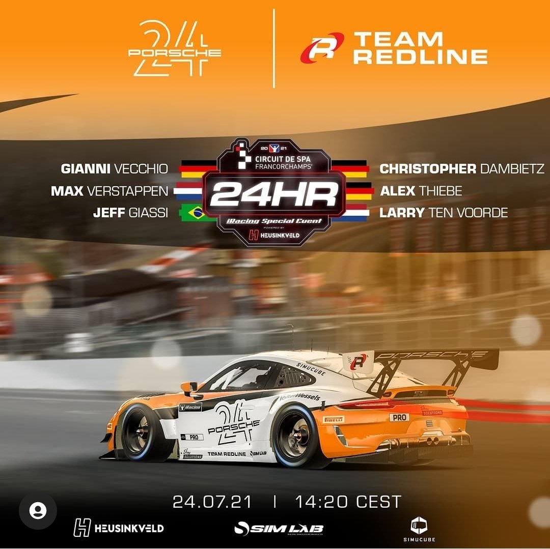 São poucas corridas "reais" no fds, mas vai ter uma virtual muito importante, as 24 horas de Spa! E olhem isso !!! O <a href="/JeffGiassi/">Jeff Giassi</a> vai dividir o carro com o <a href="/Max33Verstappen/">Max Verstappen</a> ! Chance real de vitória no Top Split ! Sensacional isso.