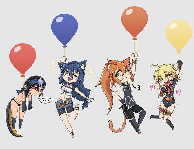 前描いたデフォルメヒロインズ置いとく 