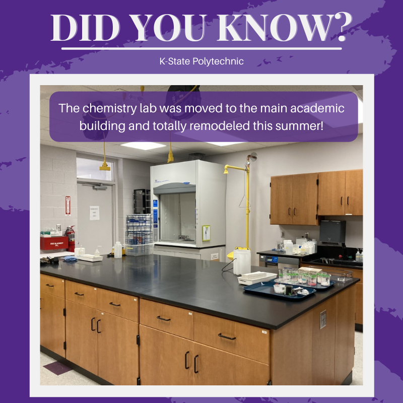 KSU_Salina's tweet photo. Did you know❓

Students coming back in the fall will get to enjoy a newly renovated chemistry lab in a more centralized location!

#experiencematters #kstatepolytechnic https://t.co/TUEcEiWhhg