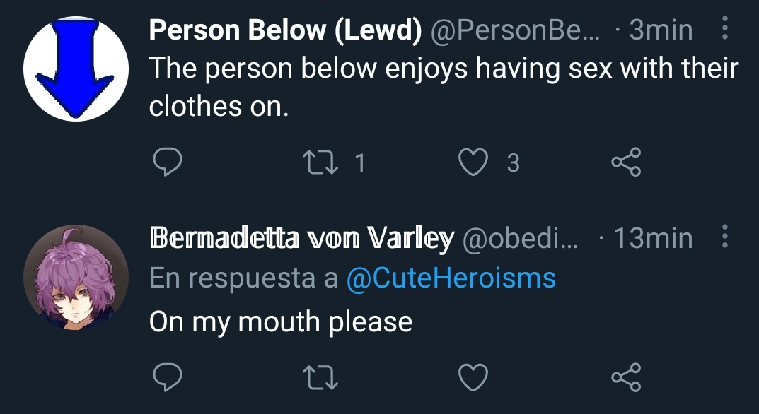 Actual fact! Nothing Bernie likes more than being used with her clothes on!