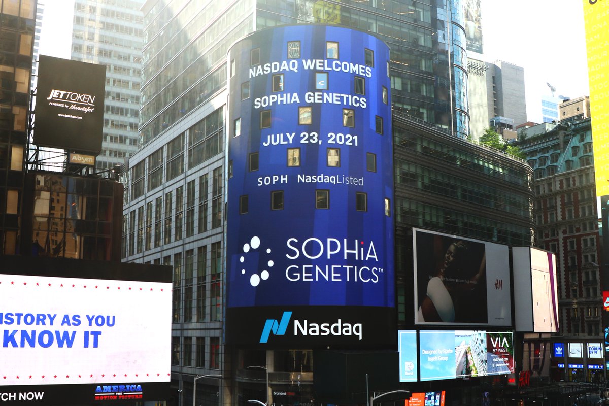 NasdaqExchange's tweet photo. Welcome to the @Nasdaq family, @SOPHiAGENETICS!   👏👏👏

Now trading: $SOPH

SOPHiA GENETICS is a health tech company democratizing Data-Driven Medicine to improve medical research worldwide. #NasdaqListed ✔️ https://t.co/0ZcO8MDJ3X