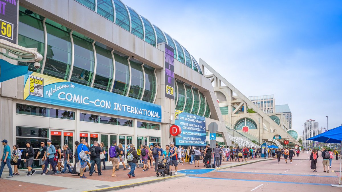 Our building will shine yellow &amp; blue tonight through Sunday in honor of the <a href="/Comic_Con/">Comic-Con International</a> community. 💛💙

Enjoy #ComicConAtHome2021 and know we’ll be here, excited to see you, this November for Comic-Con Special Edition and next year for the 2022 Comic-Con!