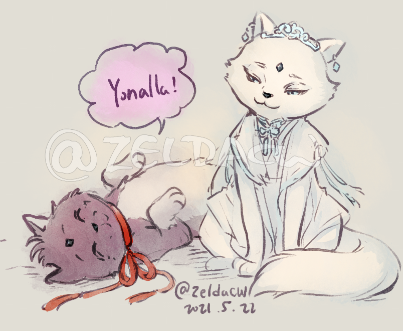 Some Twitch chibi doodle redeem from a while ago...OvO;;;

Cloud WangJi and Aerith Xian for @nicklesans  
Hell Judge Cha Cha for @matchapokky 
and cat version SuiBian BiChen for @YonallaArt  

(....I don't think I've posted these OvOa ?? ) 