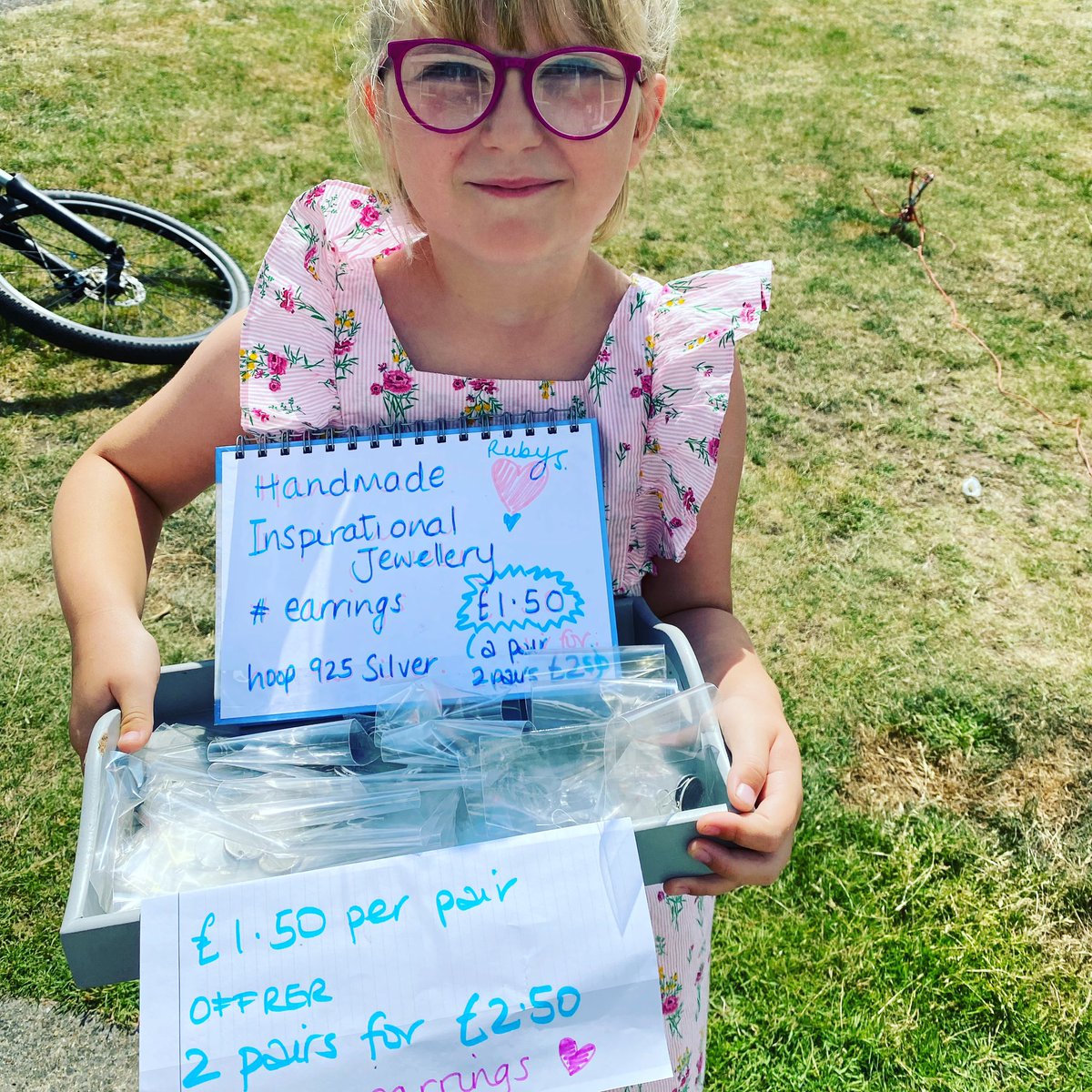 Starting the entrepreneurship journey joint spent the day crafting #inspirationalquote jewellery so made some great #925silverjewellery #earrings and hoping to #sharesomelove and make some #pocketmoney young #WomanInBusiness age 6 and a half 🤣