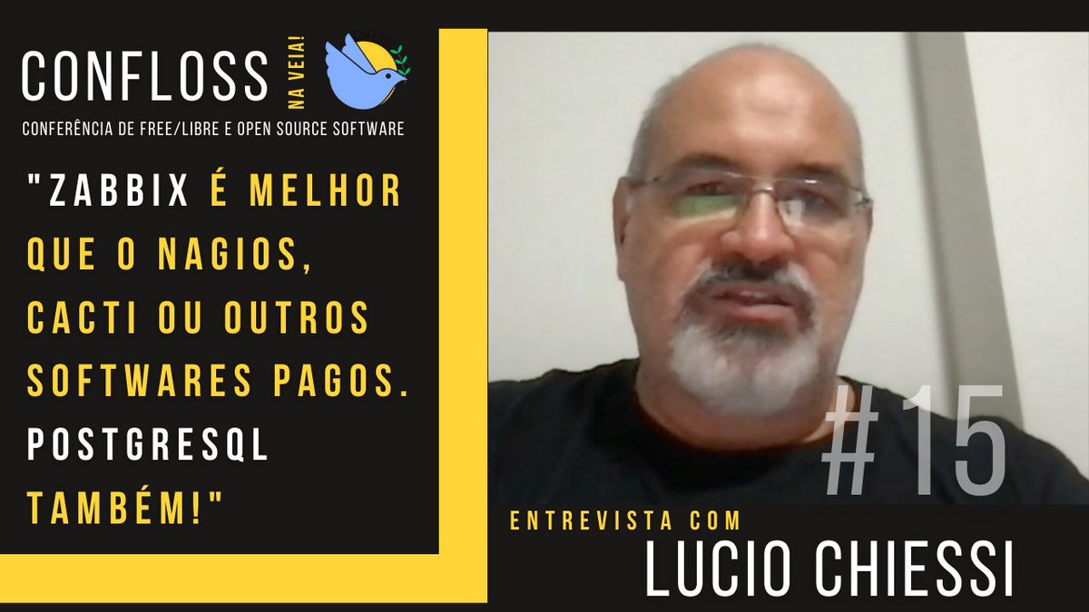 ConFloss's tweet photo. Destaque: Para o Lúcio, "#Zabbix é melhor que Nagios, Cacti e softwares pagos. #PostgreSQL também."
https://t.co/U13Z8GRCpC #confloss #conflossnaveia https://t.co/jwiTtS9q8w