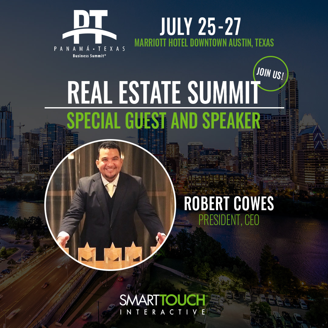 SmartTouchInt's tweet image. Join us July 25-27 for the inaugural Panamá Texas Business Summit® 🇵🇦 Held at the Marriott Hotel in Downtown Austin, Texas.

On the 26th, our CEO Robert Cowes will be an expert panelist in the Real Estate Summit portion.

#panama #atx #realestate #homebuilder #marketing